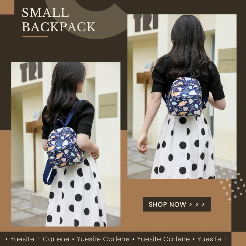 TAS RANSEL WANITA KECIL YUESITE CARLENE MOTIF SMALL BACKPACK