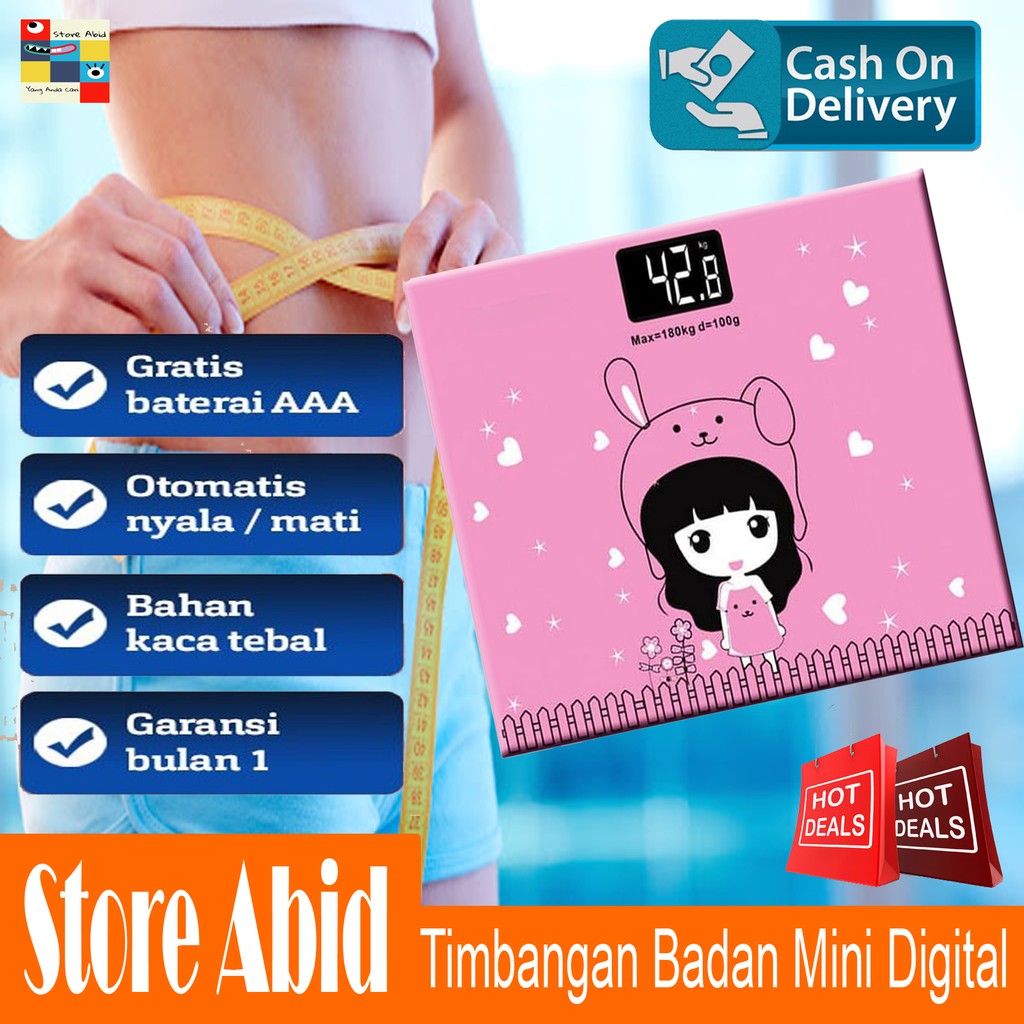 Timbangan Digital Badan Mini Karakter Desain Kartun 180Kg (FREE PACKAGING)