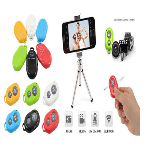 TOMSIS BLUETOOTH SHUTTER REMOTE CONTROL BLUETOOTH V3.0 TOMBOL SELFIE NARSIS POTRET FOTO JARAK JAUH