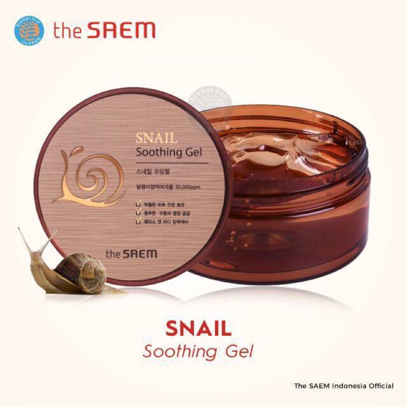 (BPOM) The Saem Snail Soothing Gel 300ml ORIGINAL