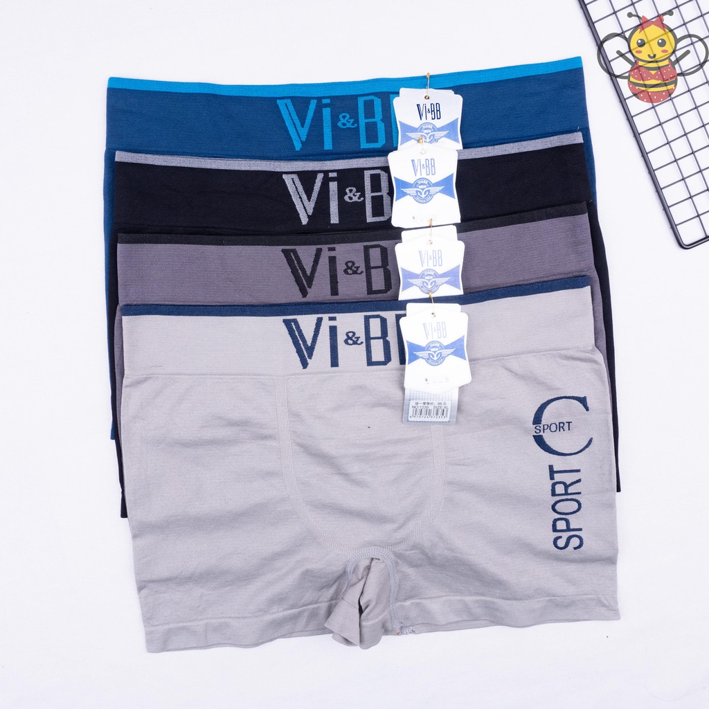 BEE - Celana Boxer Premium Bahan Rajut Cd Pria Import Boxer Polos Cwo VI &amp; BB 1229