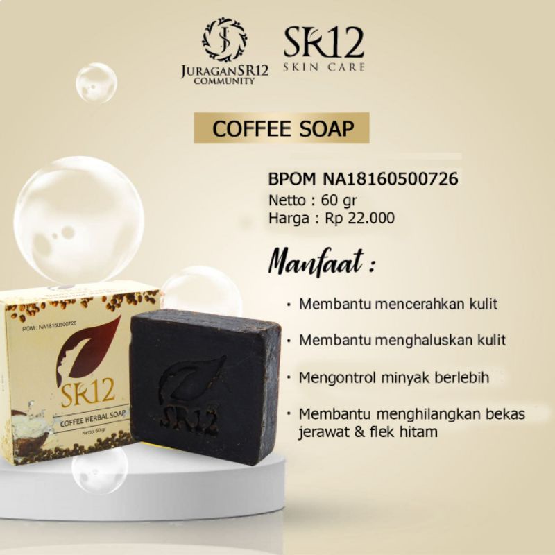 SABUN KOPI HERBAL TERLARIS..!!! COFFEE HERBAL SOAP SR12 BPOM / ANTI FLEK HITAM