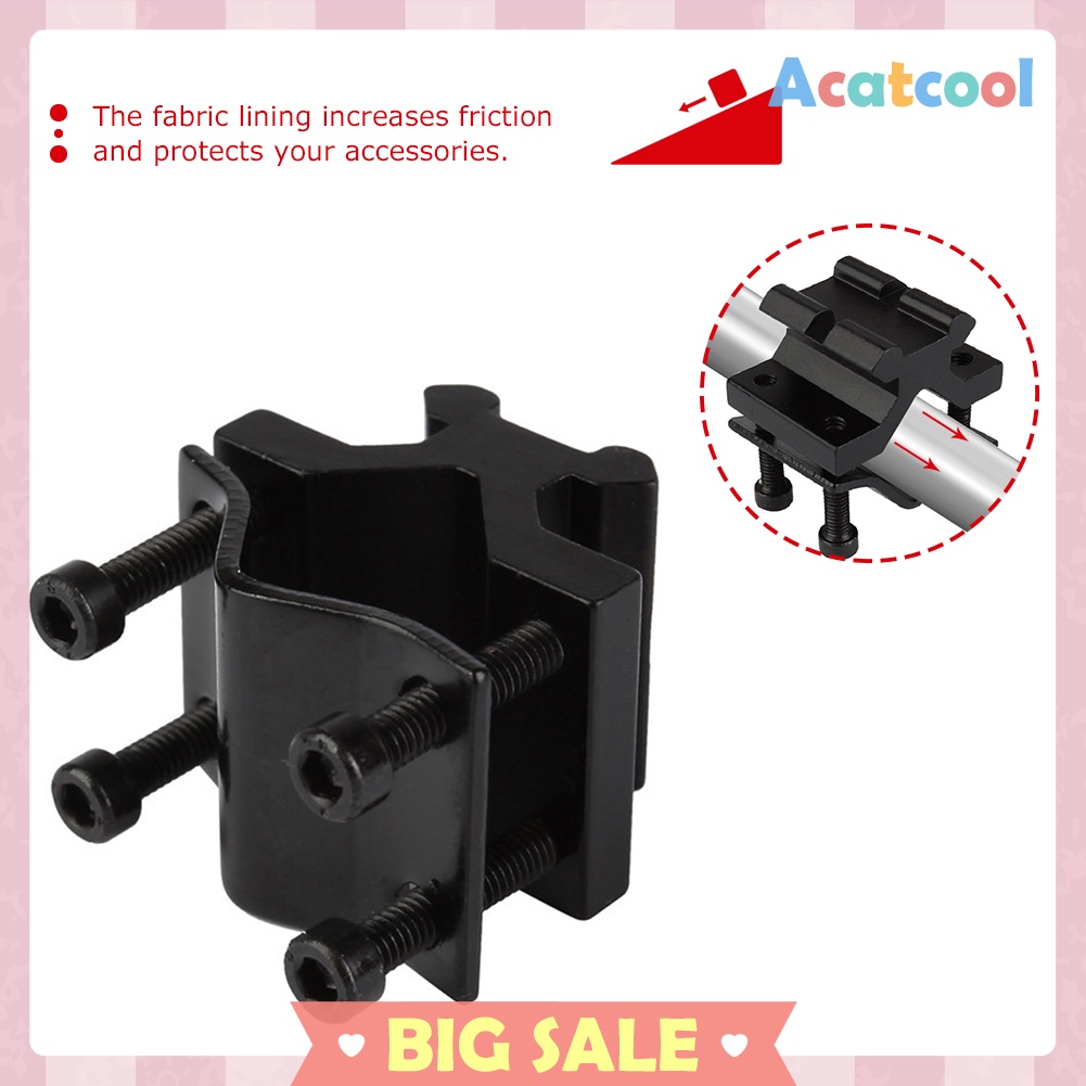 Adjustable Bipod Adapter Barrel Tube Mount Rail for Flashlight Sight Torch