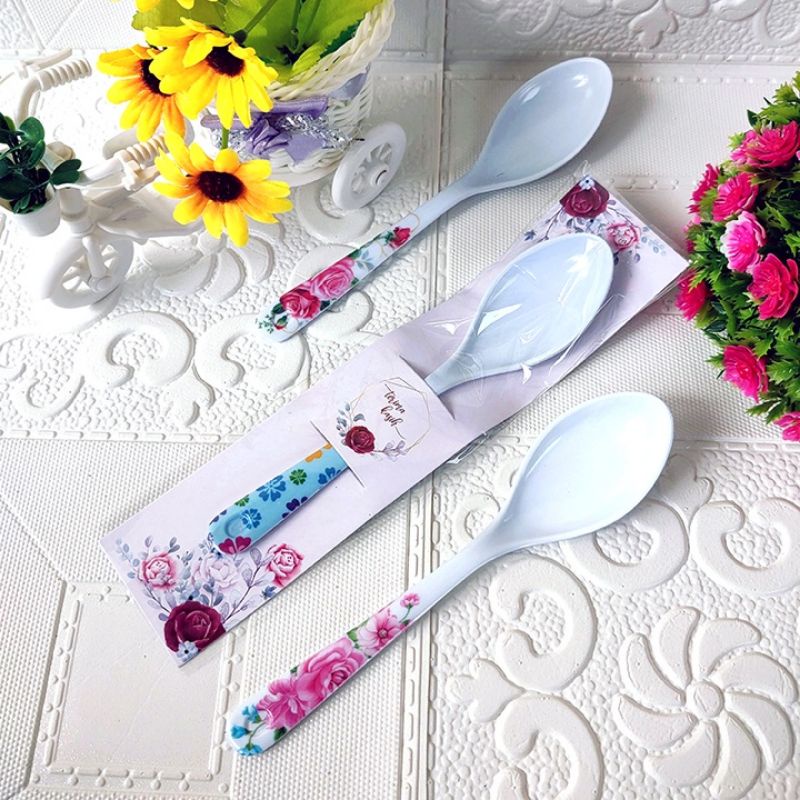 ( 50pcs ) Souvenir Sendok Makan Melamin Alas Shabby