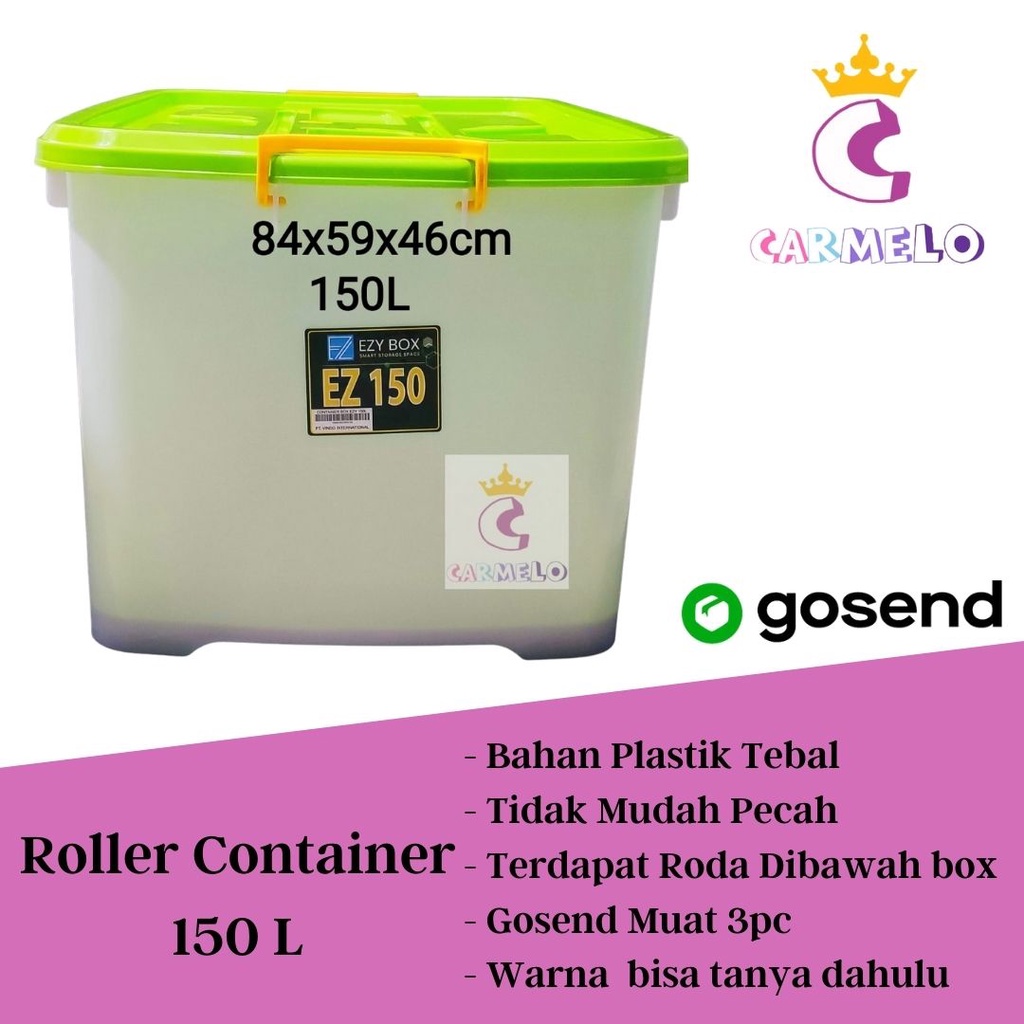 Container Box 150L EZ / Roller Box/ Container Box/ Container Plastik/ Box Plastik / Box Penyimpanan 