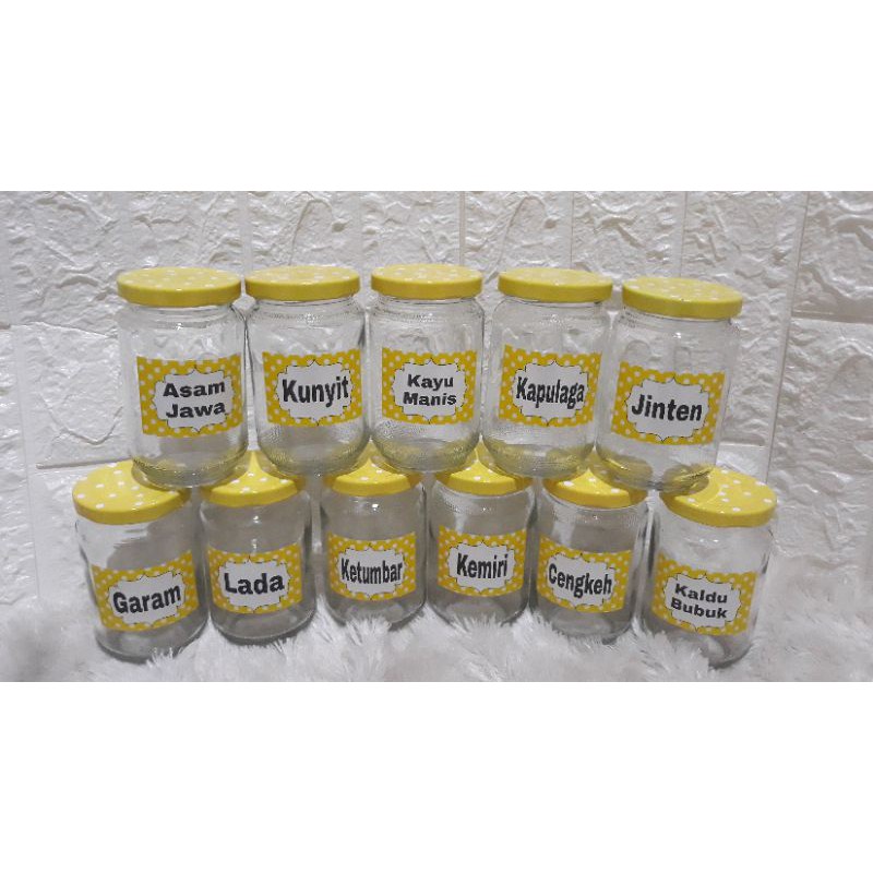 Ready Toples bumbu dapur bahan kaca ( ukuran tanggung : 1 set isi 3pcs ) Murah
