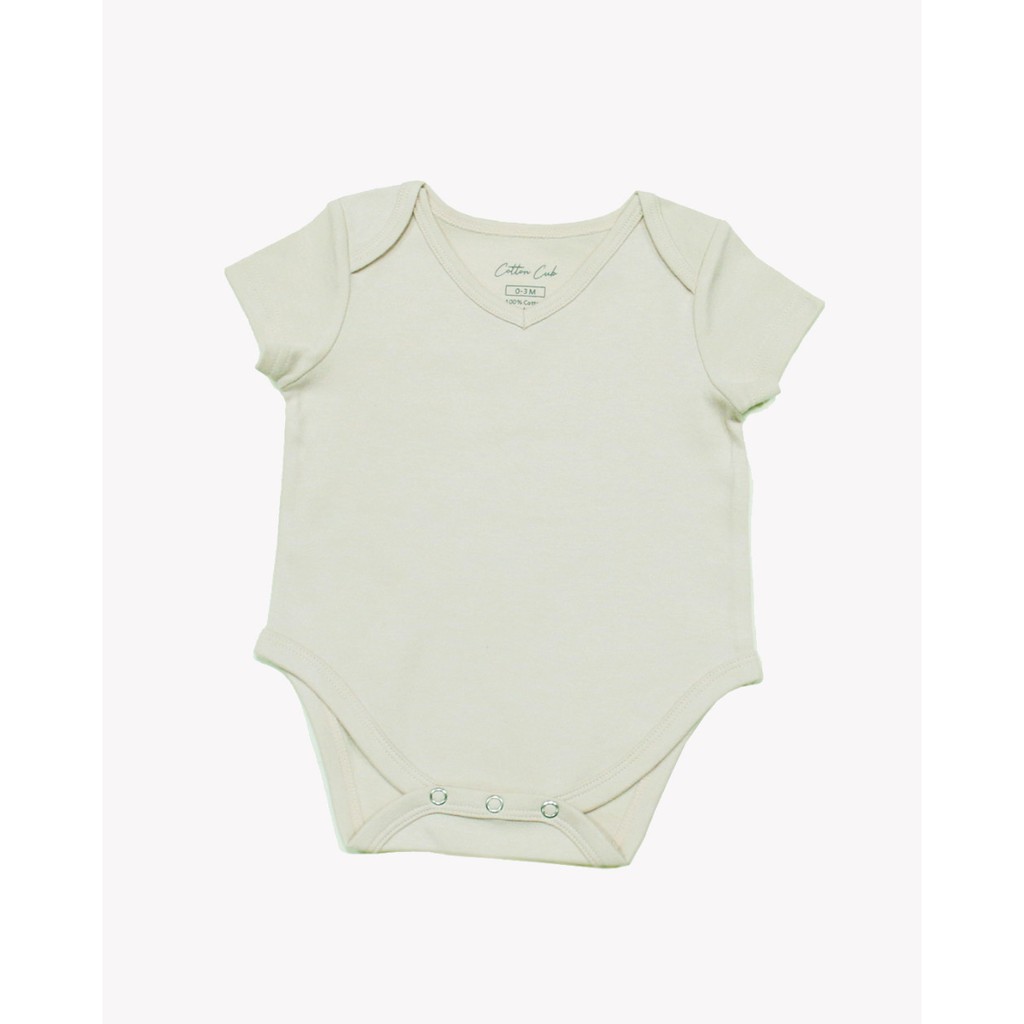 Cotton Cub Short Sleeve Bodysuit - Jumper Anak Bayi Setelan Lengan Pendek dengan Kancing Baby