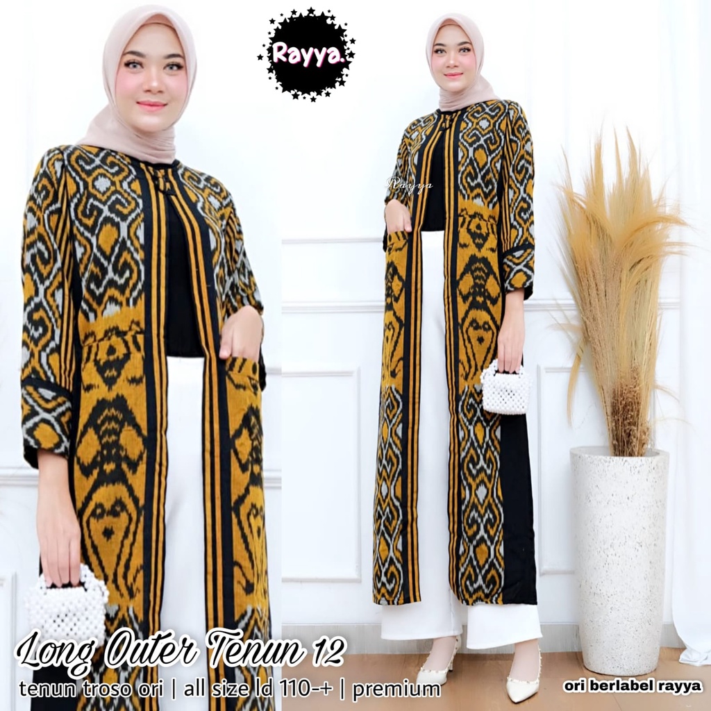 Long Outer Batik Tenun Premium by Butik Batik Solo kode LONG OUTER TENUN SERIES 48