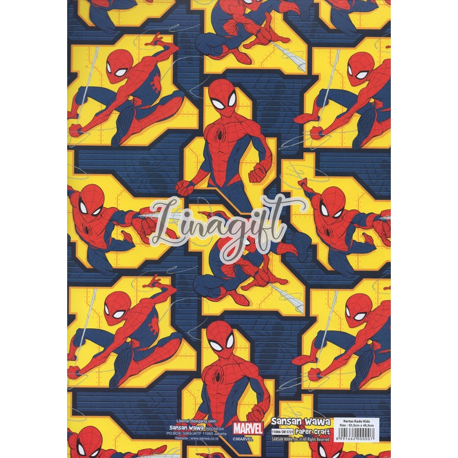 ( 5 Lembar ) HERO AVENGERS SANWA - KERTAS KADO SUPERHEROES HBD AVENGER -  GIFT WRAP PAPER SANSAN WAWA ULANG TAHUN SPIDERMAN IRONMAN CAPTAIN AMERICA HULK WONDER WOMAN THE FLASH DC COMICS / MARVEL CARTOON