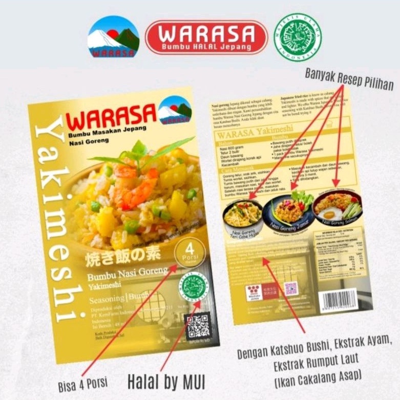 

WARASA YAKIMESHI BUMBU NASI GORENG JEPANG INSTAN