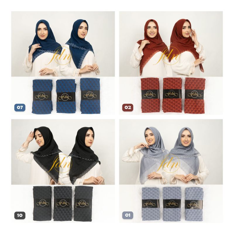[ Promo COD ] Jilbab Motif, Kerudung Voal Motif Premium , Jilbab Segiempat Art , Hijab Square Diskon-1