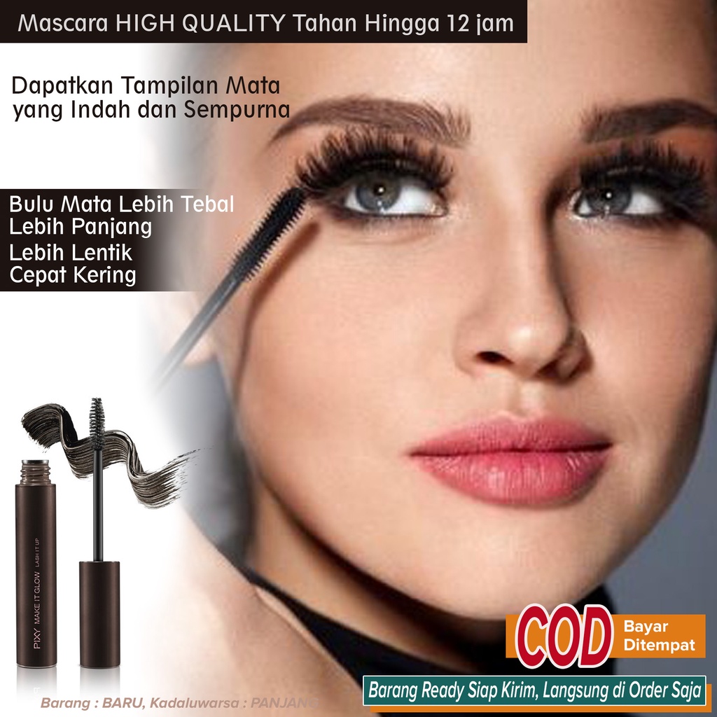 Mascara Maskara Waterproof Pelentik Penebal Pemanjang Bulu Mata Cepat Kering No Gumpal No Ngejeblok 