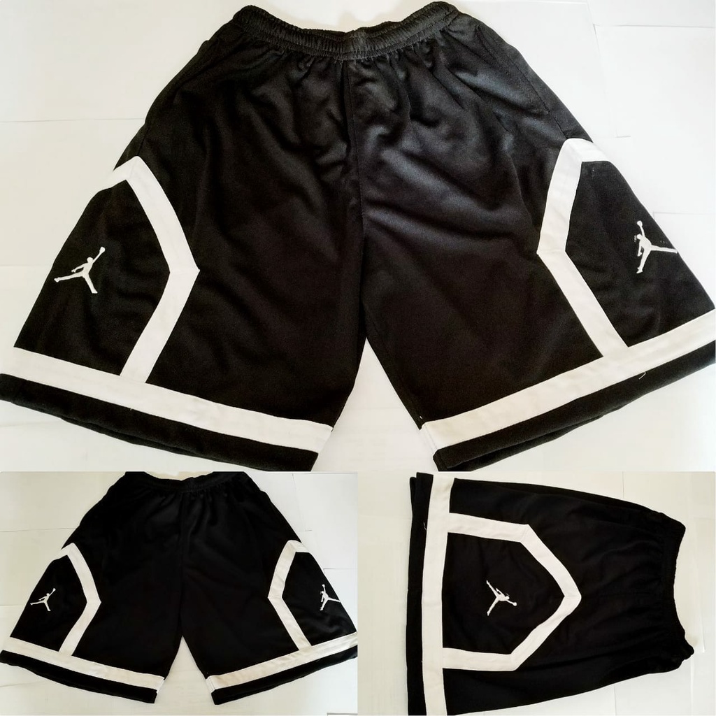 Celana Basket Air Jordan Hitam Lis Putih / Celana Santai / Celana olahraga-CELANA AJ HITAM Ptih