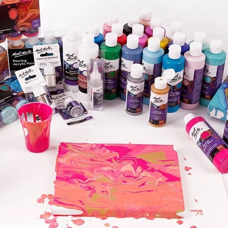 

RK Mont Marte Pouring Acrylic Paint 240 ml - Montmarte Pourring Cat Lukis Akrilik 240ml Acrilic Per