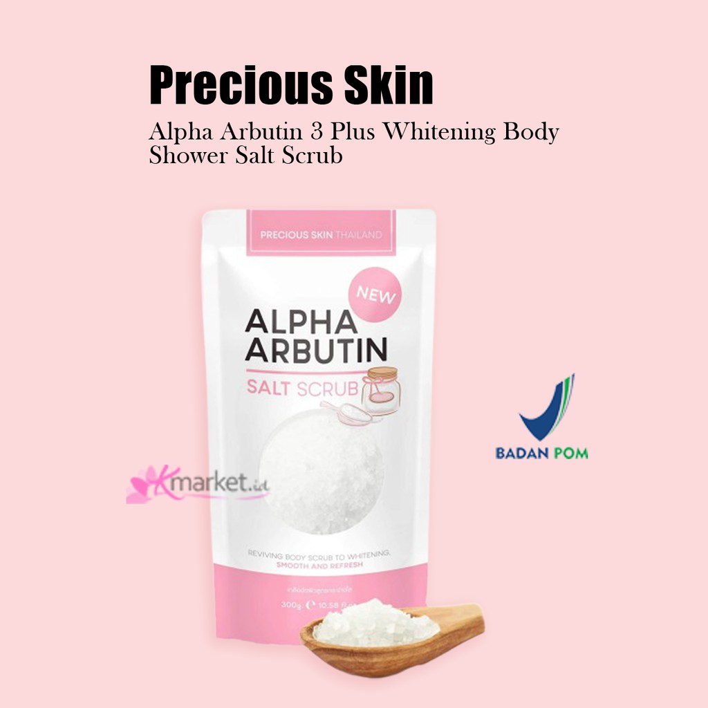 [BPOM] Precious Skin Alpha Arbutin 3 Plus Whitening Body Shower Salt Scrub 300 gr