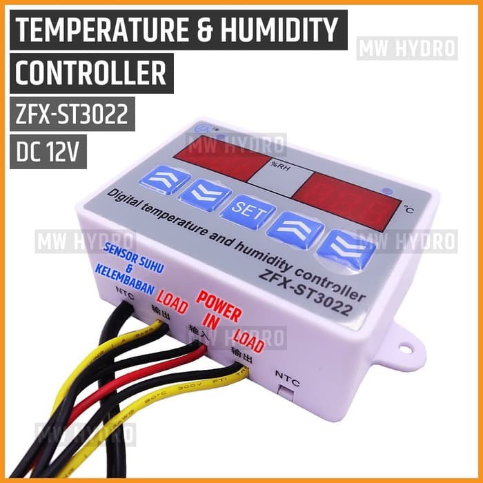 Temperature &amp; Humidity Controller, Thermostat Hygrostat, ZFX-ST3022 DC 12V