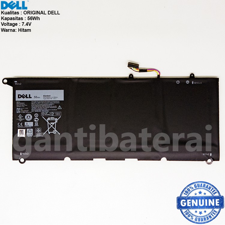 Baterai Dell XPS13 13 9343 9350 8350 90V7W M2X2 P5K9CP JHXPY JD25G 0JD25G P54G DIN02 RWT1R