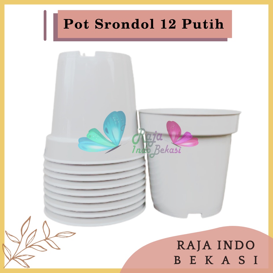 Pot Tinggi Srondol 12 PUTIH - Pot Tinggi Usa Eiffel Effiel 18 20 25 Lusinan Pot Tinggi Tirus 15 18 20 30 35 40 50 Cm Paket murah isi 1 lusin pot bunga plastik lusinan pot tanaman Pot Bibit Besar Mini Kecil Pot Srondol