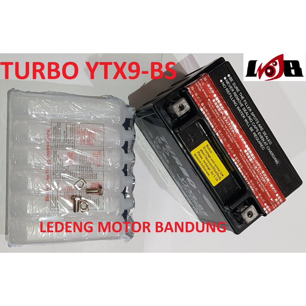 Aki Kering Turbo Battery YTX9-BS Ninja 250 CBR Piaggio