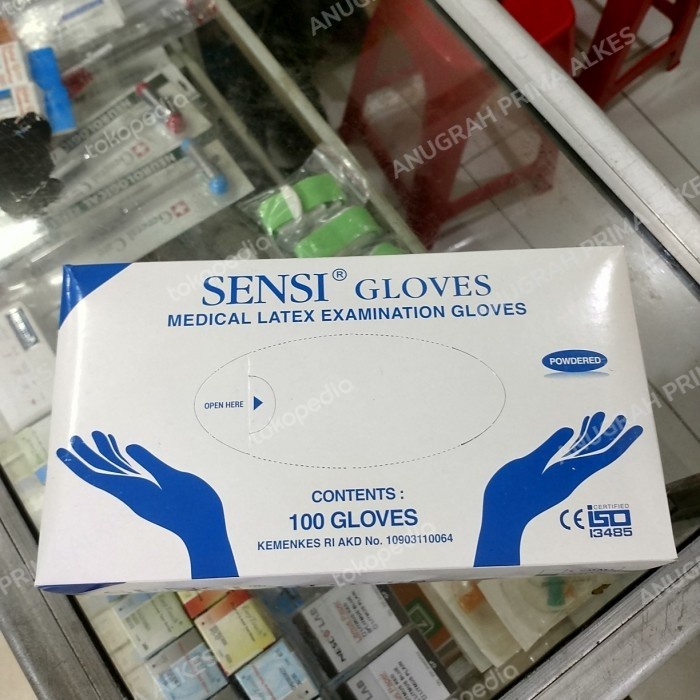Sarung Tangan Sensi / Sensi Glove Latex (Powdered) Isi 100's Sarung Tangan Latex Sensi BOX