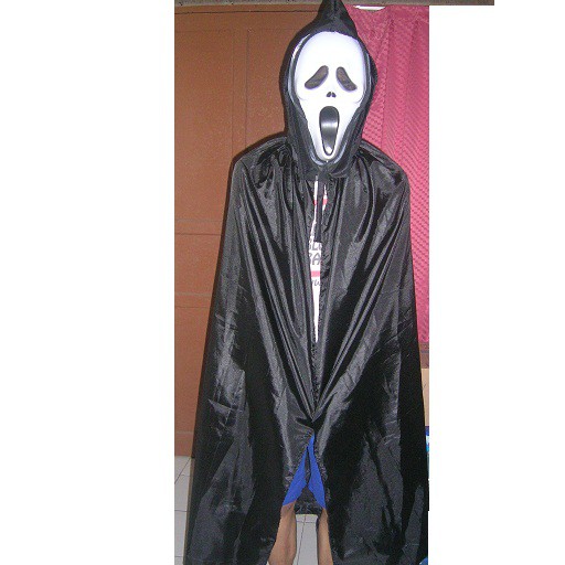 kostum halloween  jubah hitam + hood