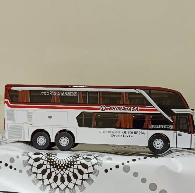 Miniatur Bus bis / mainan bus bis Primajasa Double decker