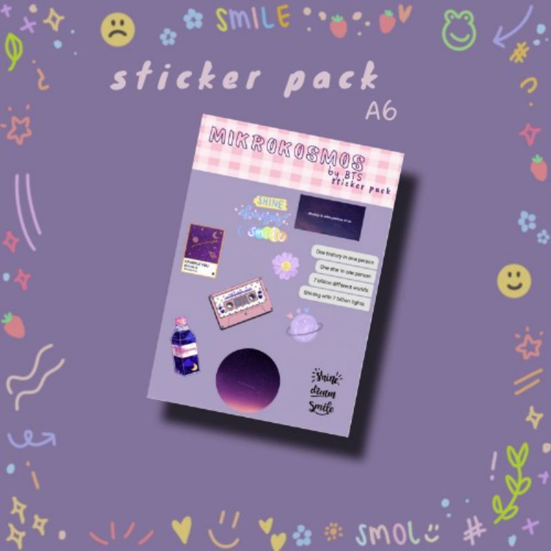 

[ready stock] DECO STICKER A6 MIKROKOSMOS BTS VER STIKER VINLY STICKER DEKORASI DAILY JOURNAL STIKER FANMADE