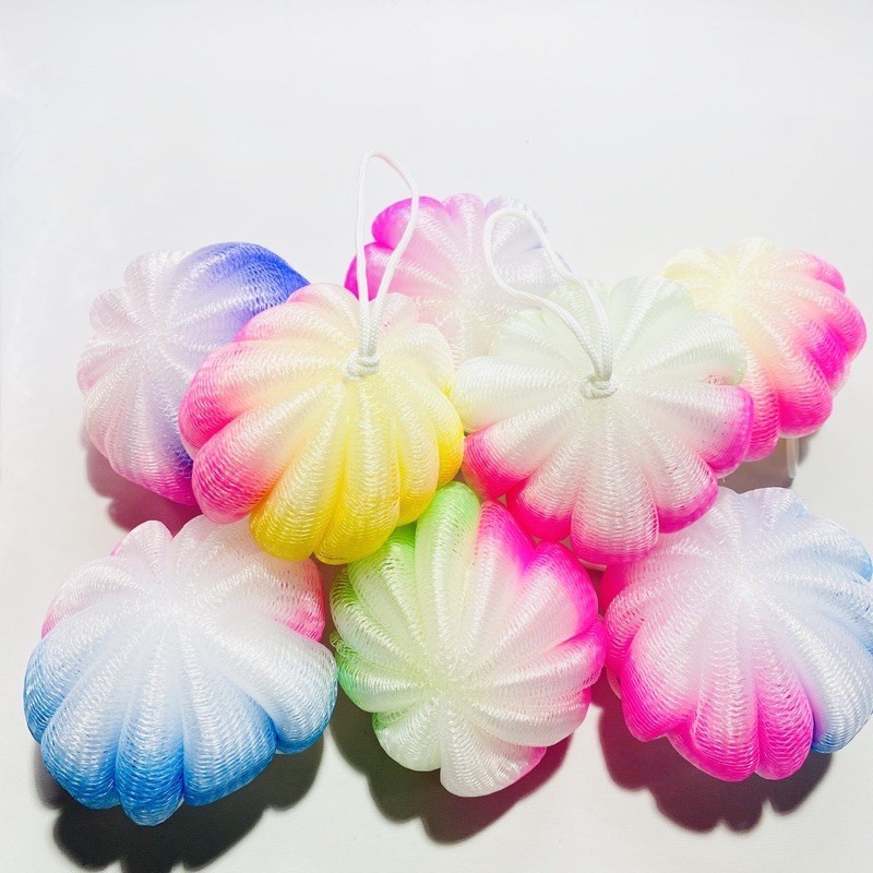 Spon Mandi / Shower Puff / Spons Busa Mandi / Bath Sponge Spon Mandi Warna Warni SPON MANDI BULAT / BAWANG RAINBOW SPON MANDI BLEWAH/LABU/BAWANG tebal lucu ORIGINALL