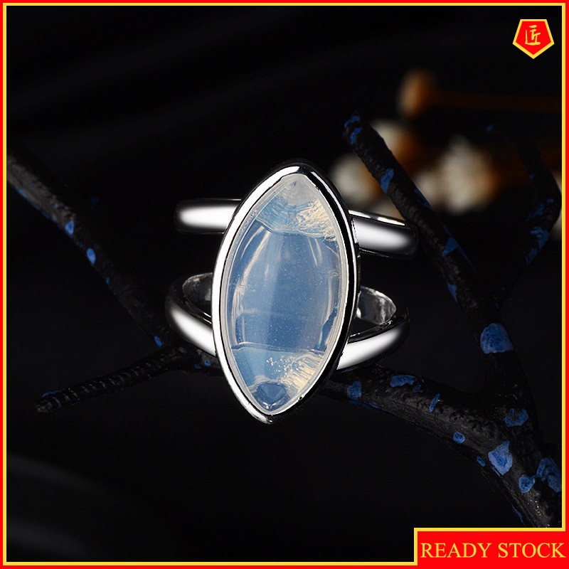 [Ready Stock]Retro Moonstone Silver Ring