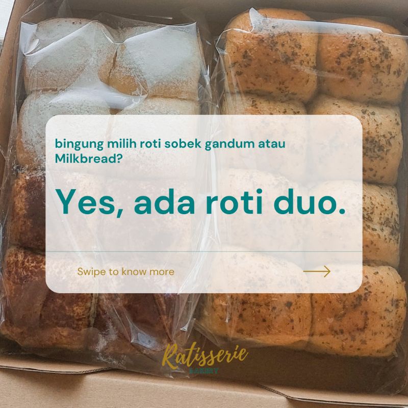 

Roti Sobek Gandum dan Milk Bread