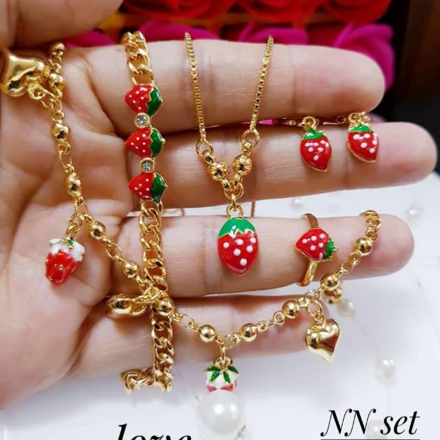 Xuping set perhiasan anak lapis emas 24k 1023j