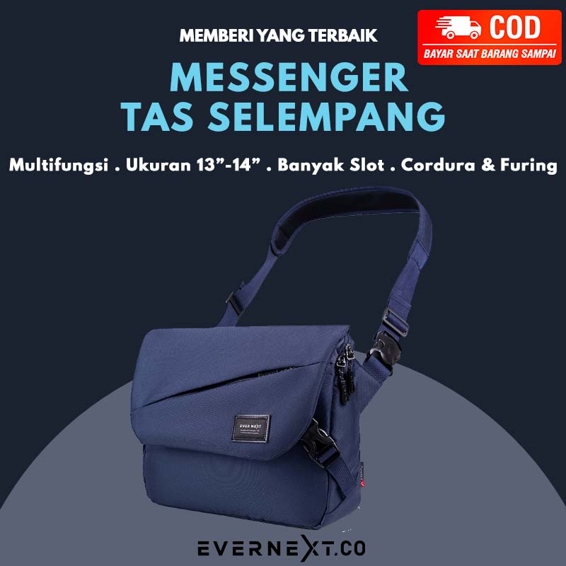 Tas Selempang MESSENGER Bag Pria Laptop 14&quot; Casual Tas gantung Premium distro jalan kampus kerja kuliah kantor