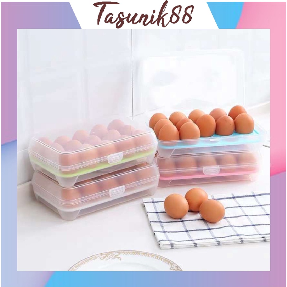 ⭐TasUnik88⭐ R570 Kotak Telur / Box Telur 15 Sekat / Egg organizer