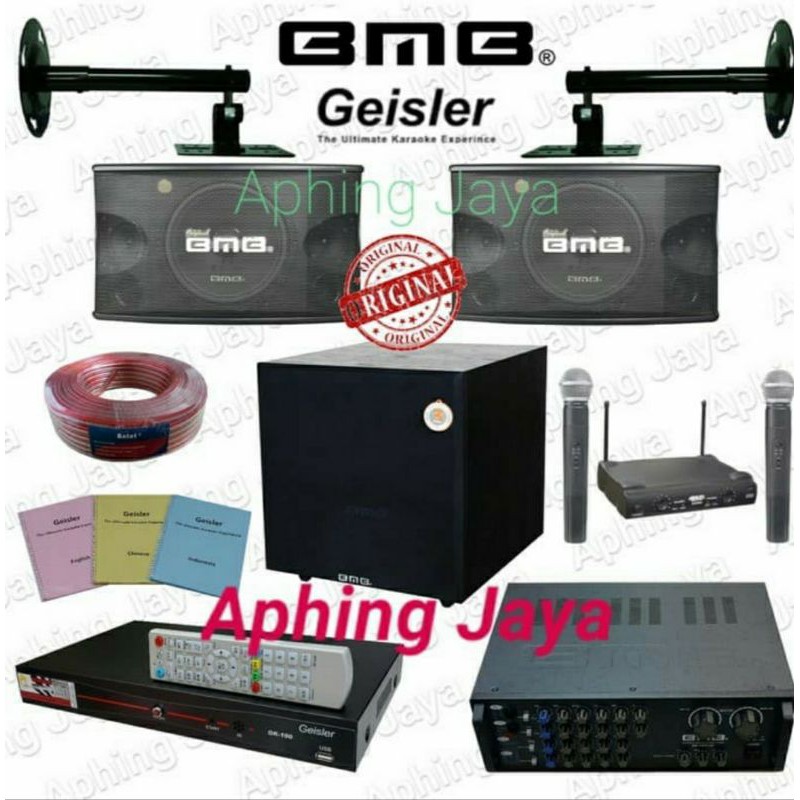 Sound System BMB 10inch + Amplifier + DVD Geisler + Subwoofer + Microphone
