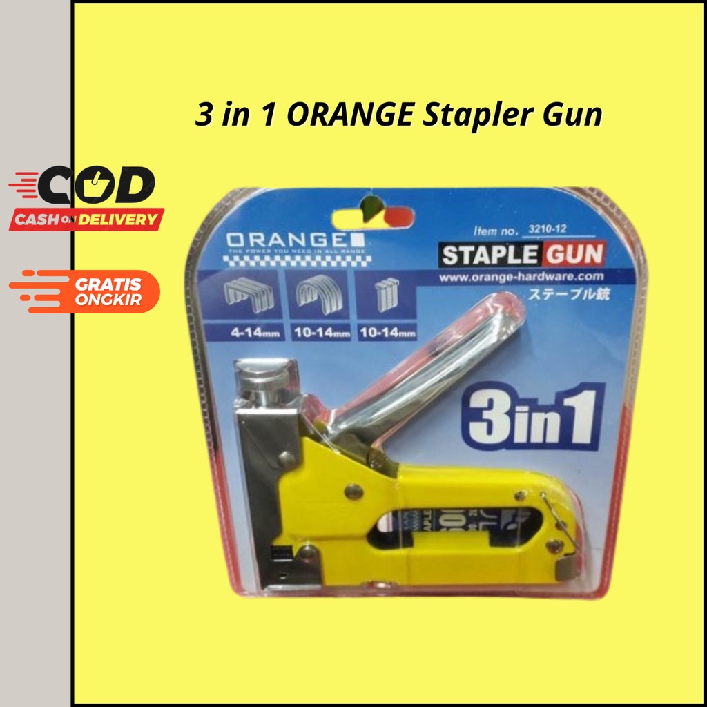 

3 in 1 ORANGE Stapler Gun / Tembak Gun Tacker 4mm s/d 14mm
