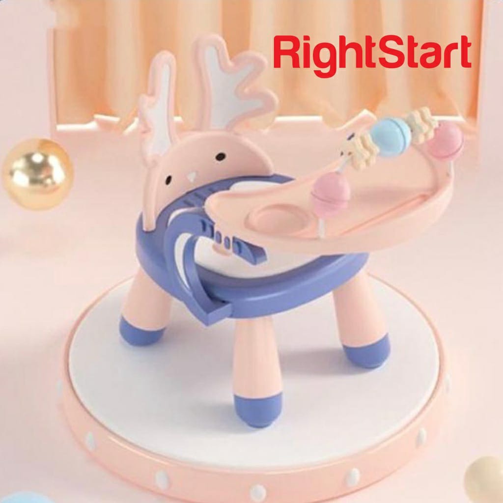 RIGHTSTART HIGH CHAIR 2381 3IN1 DEER CHAIR WITH TOYS - KURSI MAKAN BAYI