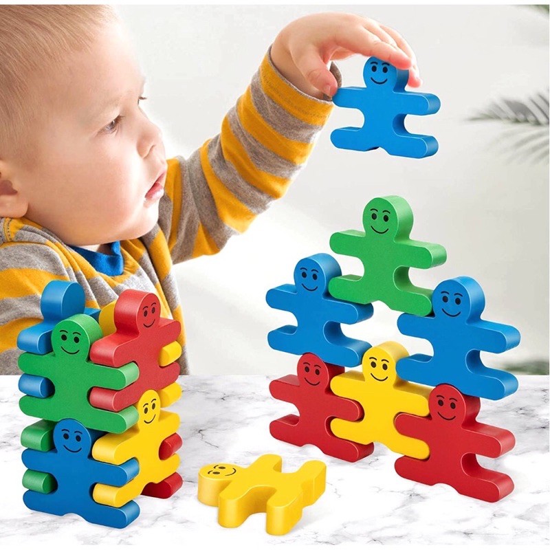 WOODEN BALANCINH VILLAIN BLOCK - mainan open ended eduplay stacking toys