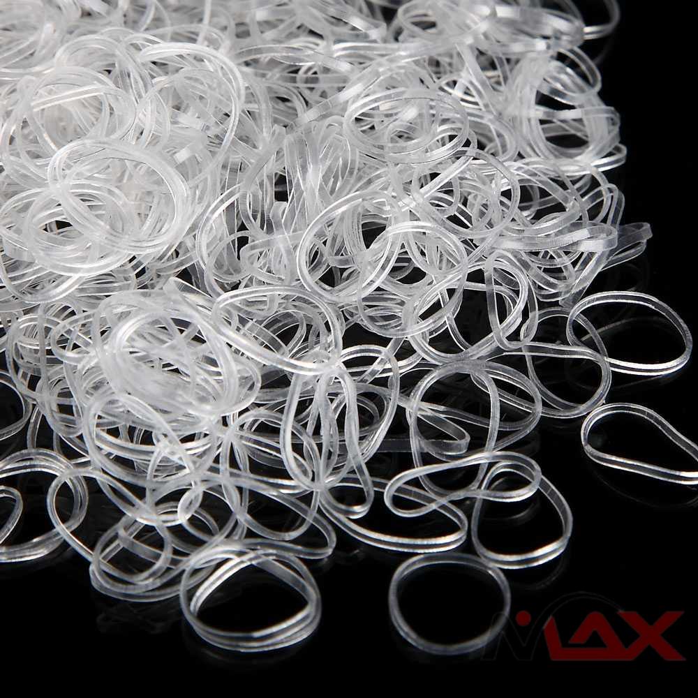 SORRYNAM Karet Rambut Transparan 200pcs Karet Ikat Rambut Jepang TPU Band 200 PCS - 1180 Transparent Elastic Rubber Bands Gum Child Adult Hair Holders Tie Braids Hair Ring Ropes Hairstyle Accessories Hair Bands TPU Elastic Rubber Bands Rope Ties