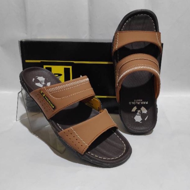 Sandal Pria Kekinian Original 100% Kulit Asli Pakalolo Terbaru Motif Selop Hitam Coklat Tan Murah Me