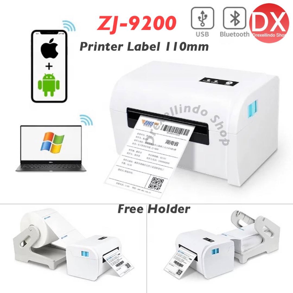 Printer Thermal LABEL STIKER BARCODE ZJ-9200 USB dan BLUETOOTH ZJ9200