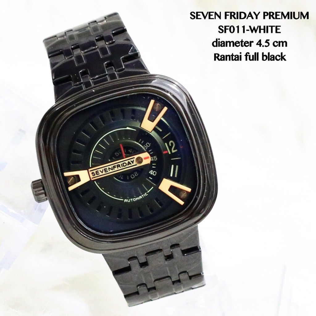 Jam tangan pria rantai sevenfriday type M series rantai hitam termurah