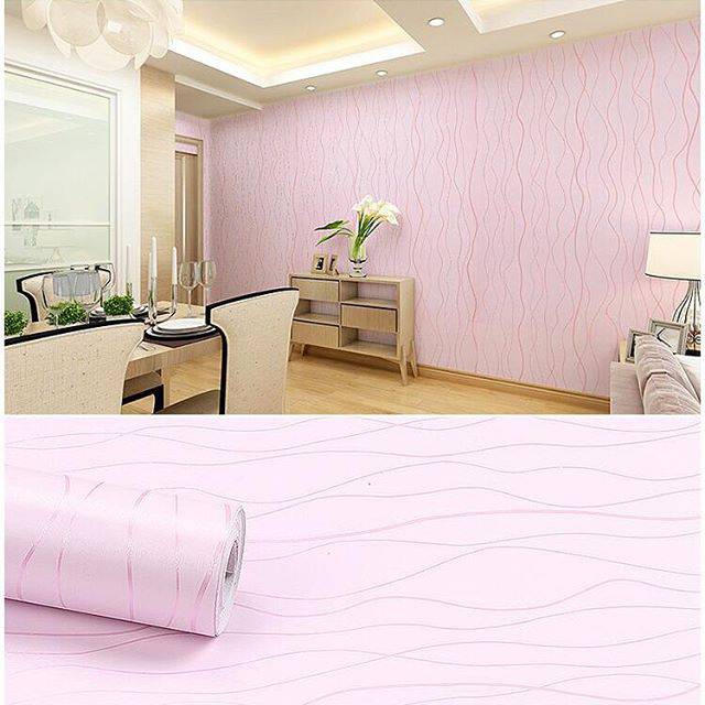 Wallpaper Dinding Motif Garis Wave Pink Wallpaper Dinding Sticker