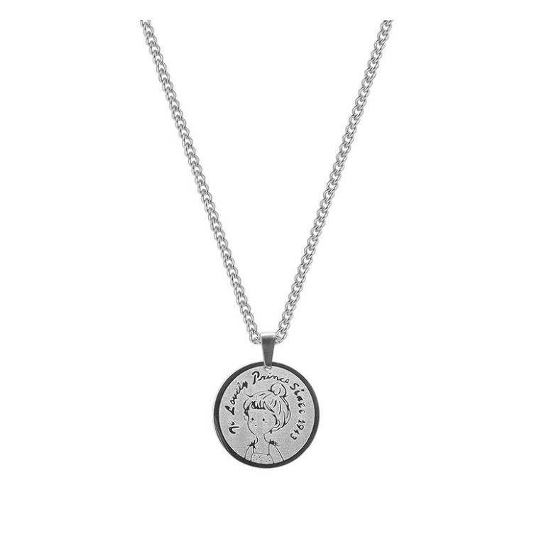 Kalung Pasangan COUPLE PRINCE PRINCESS Liontin Rantai HIPHOP Korea Fashion Necklace Cewek