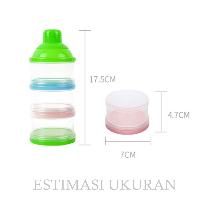 [1KG 15PCS] BabylandTempat Susu Bubuk Bening / Milk Powder Container Dispenser 3 Sekat