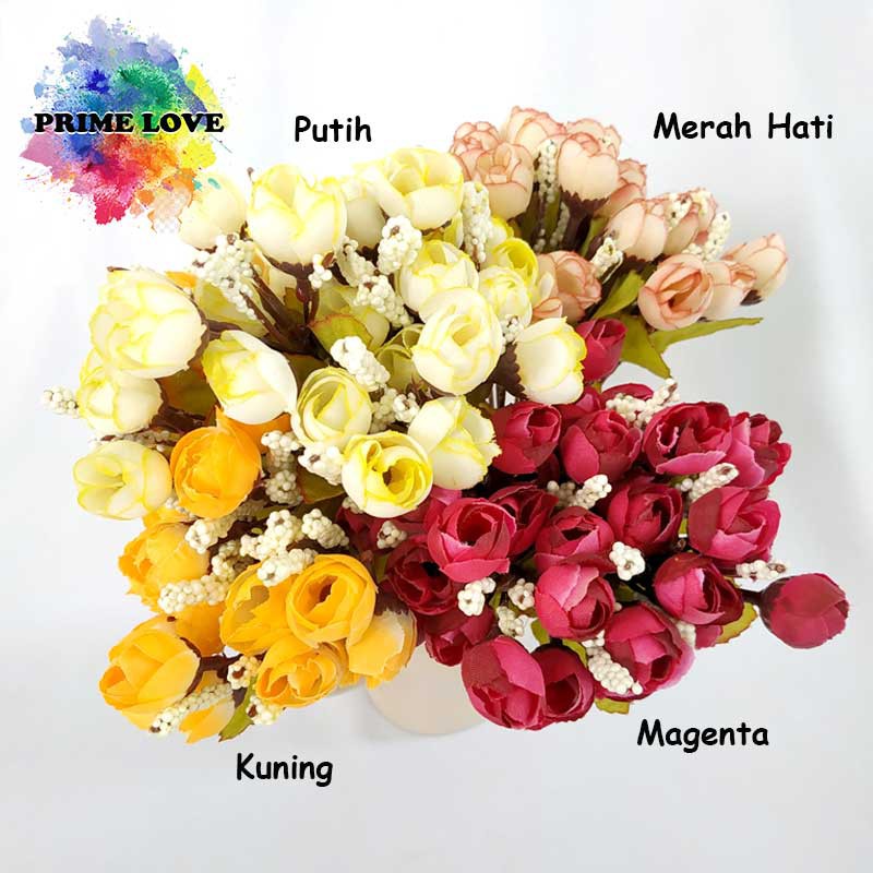 Bunga Artificial Bunga Plastik Tulip utk Dekorasi Hiasan dan Buket Wedding - AF09-1