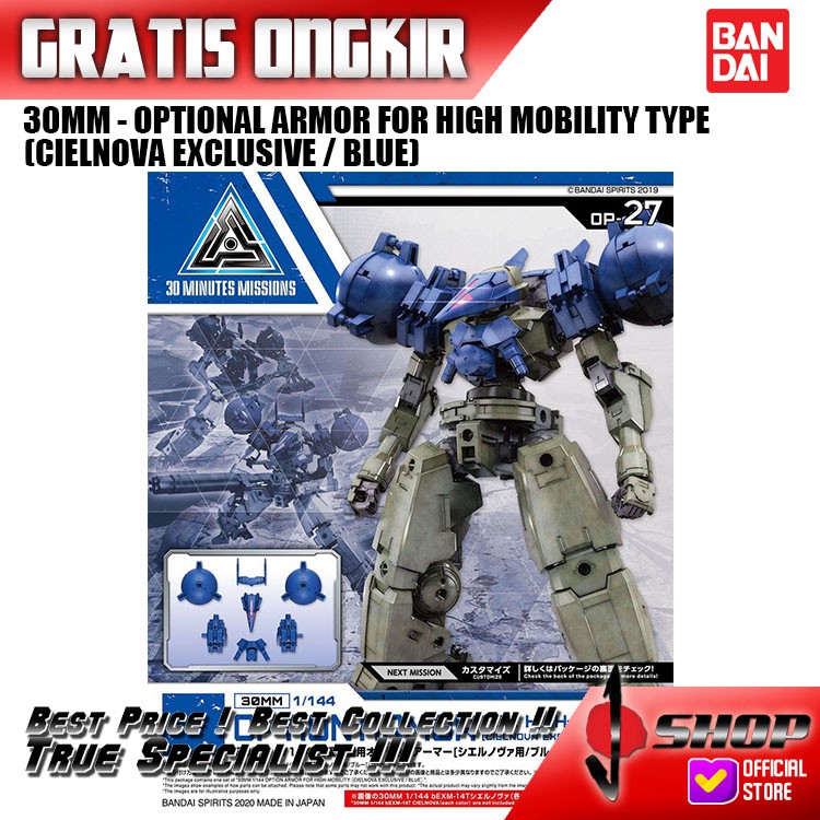 30MM 1/144 Optional Armor For High Mobility (Cielnova Exclusive Blue)