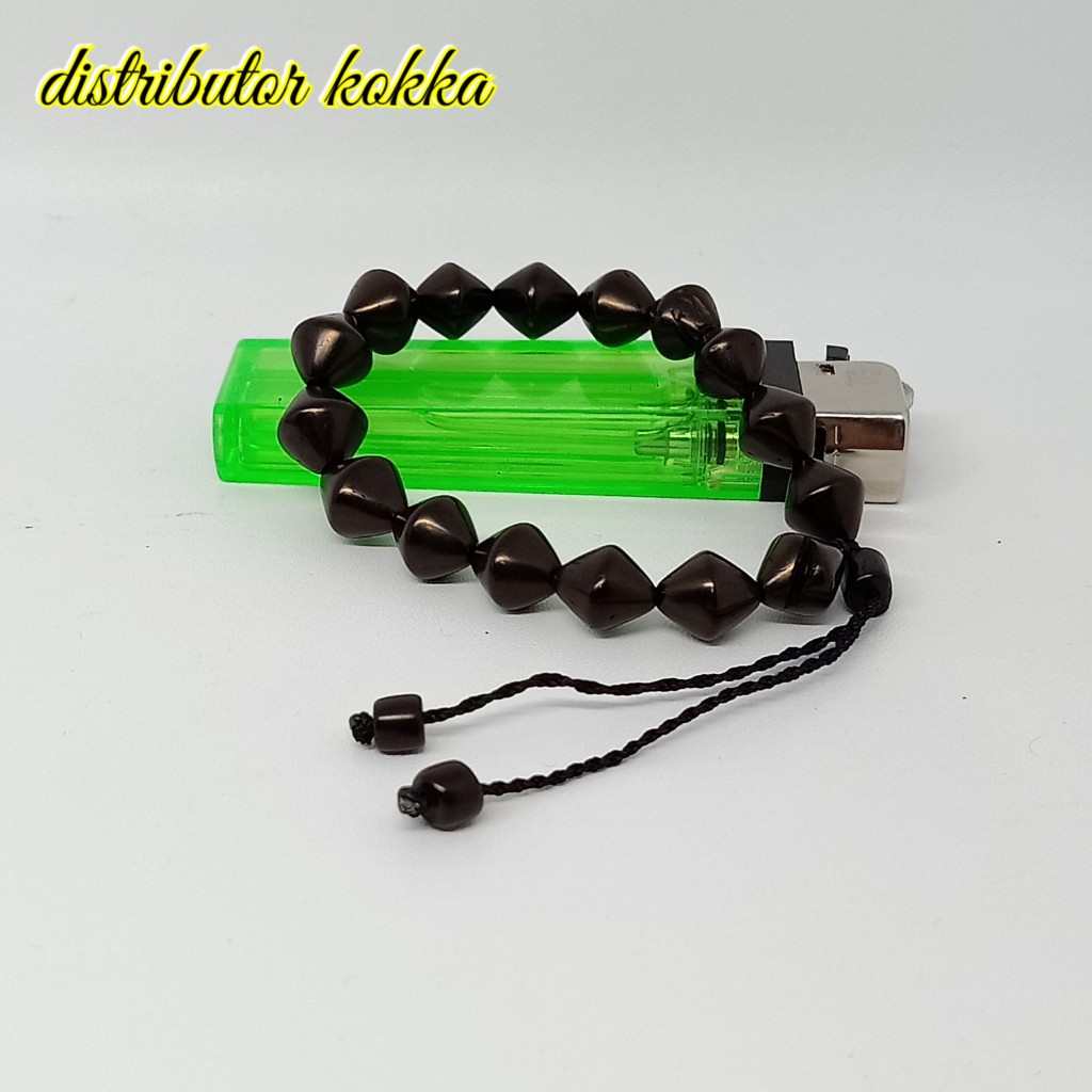 ( SUPER MURAH ) Gelang Kokka kaukah wajik besar 9 mm hitam