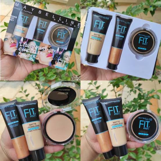 Maybelline Fit Me Set Foundation Bedak Concealer 4in1 - 3in1 - 2in1