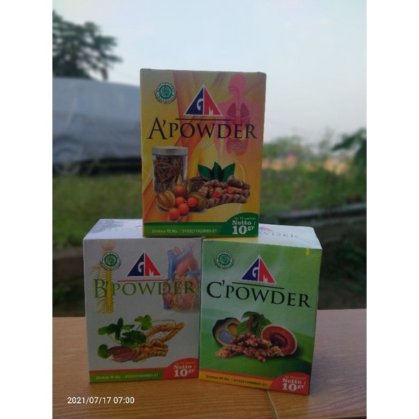 

Paket Herbal ABC POWDER Gusmus Terapi (Bisa A Powder saja / B Powder Saja / C Powder saja)