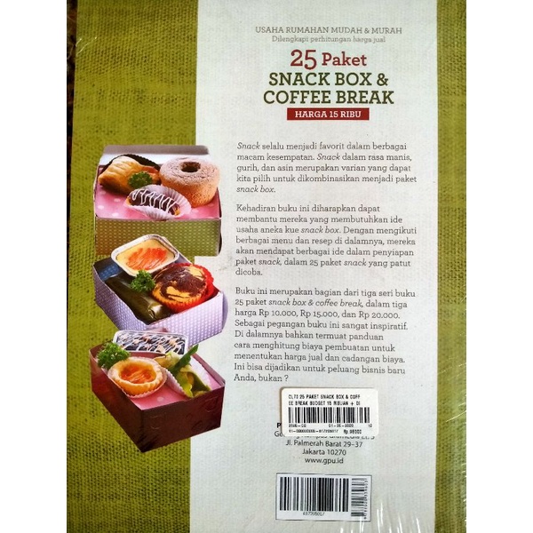 Obral Diskon Buku 25 Paket SNACK BOX & COFFEE BREAK Harga 20 Ribu Dan 15 Ribu